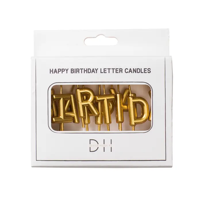 Tortenkerzen "Happy Birthday" gold
