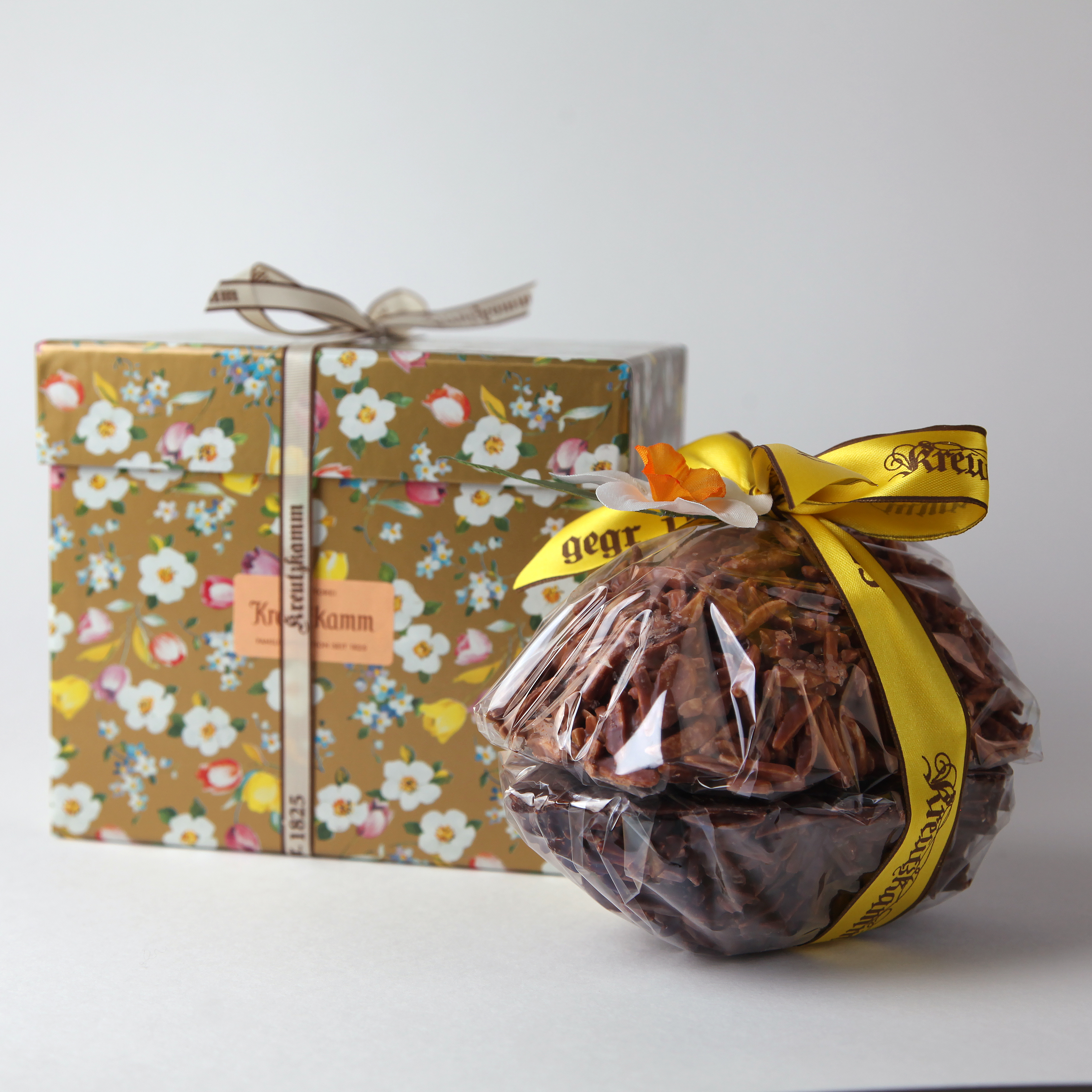 Mandelberg-Eier mit Pralinen gefüllt