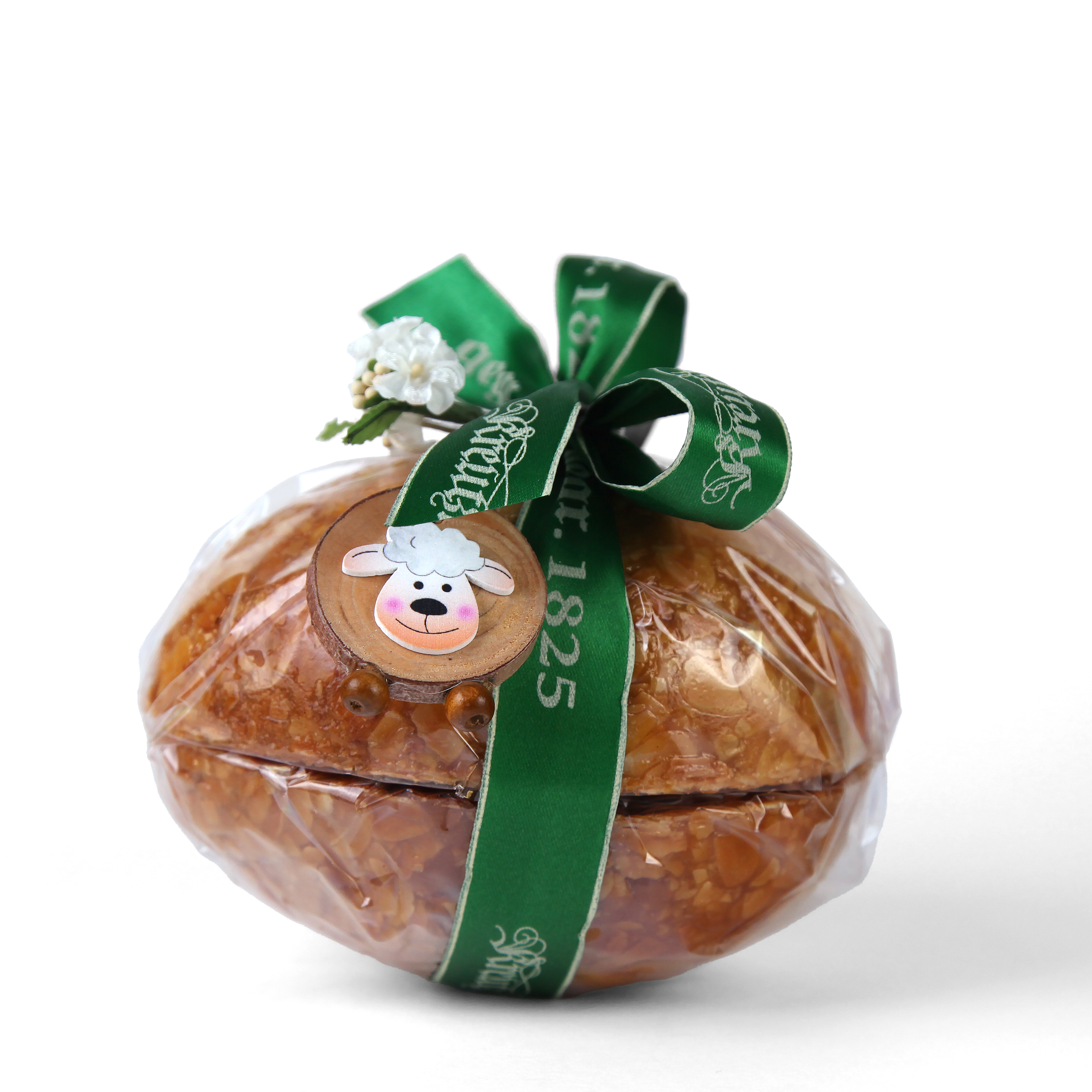 Krokant-Eier mit Pralinen gefüllt