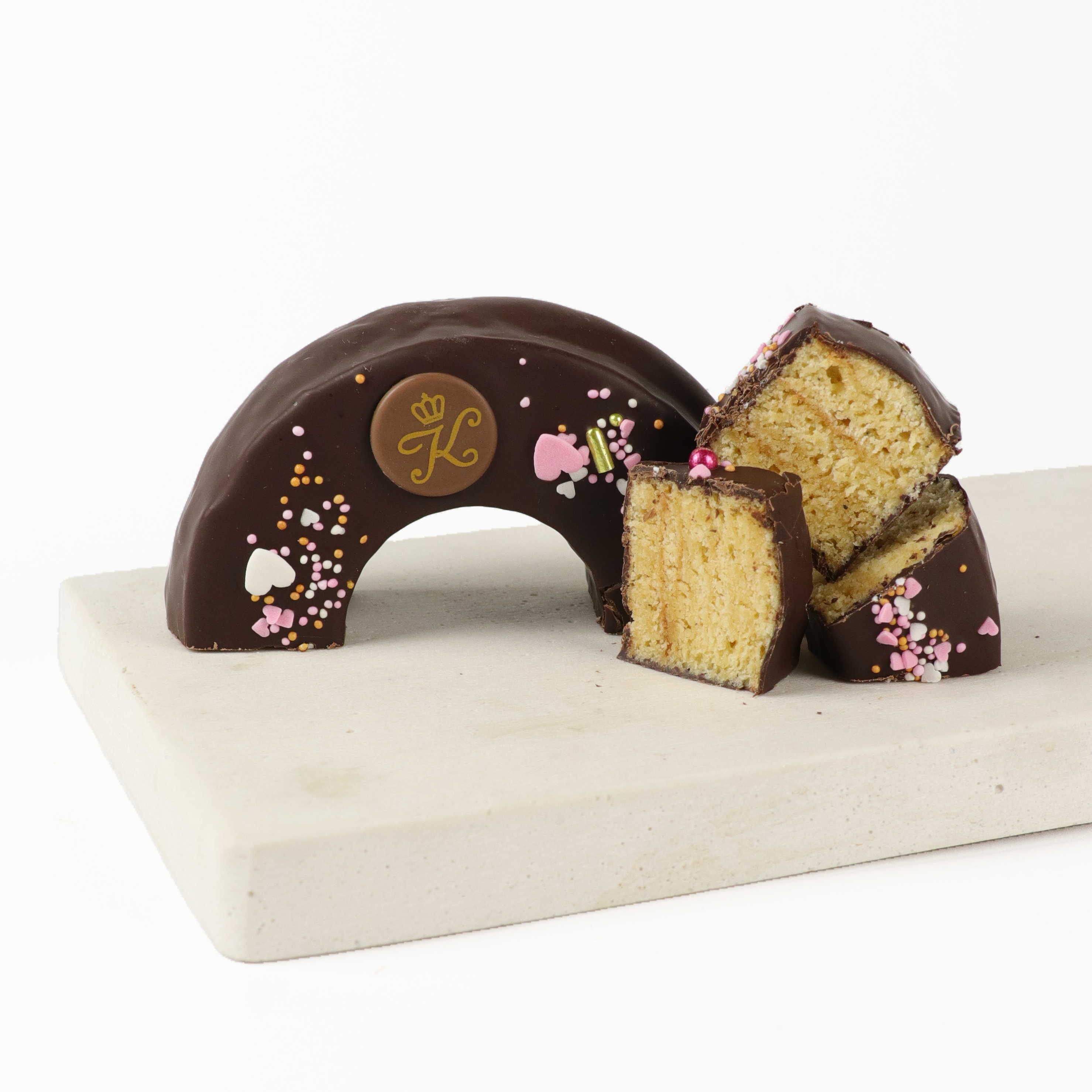 Baumkuchenring FEINHERB mit Herzdekor 200 g