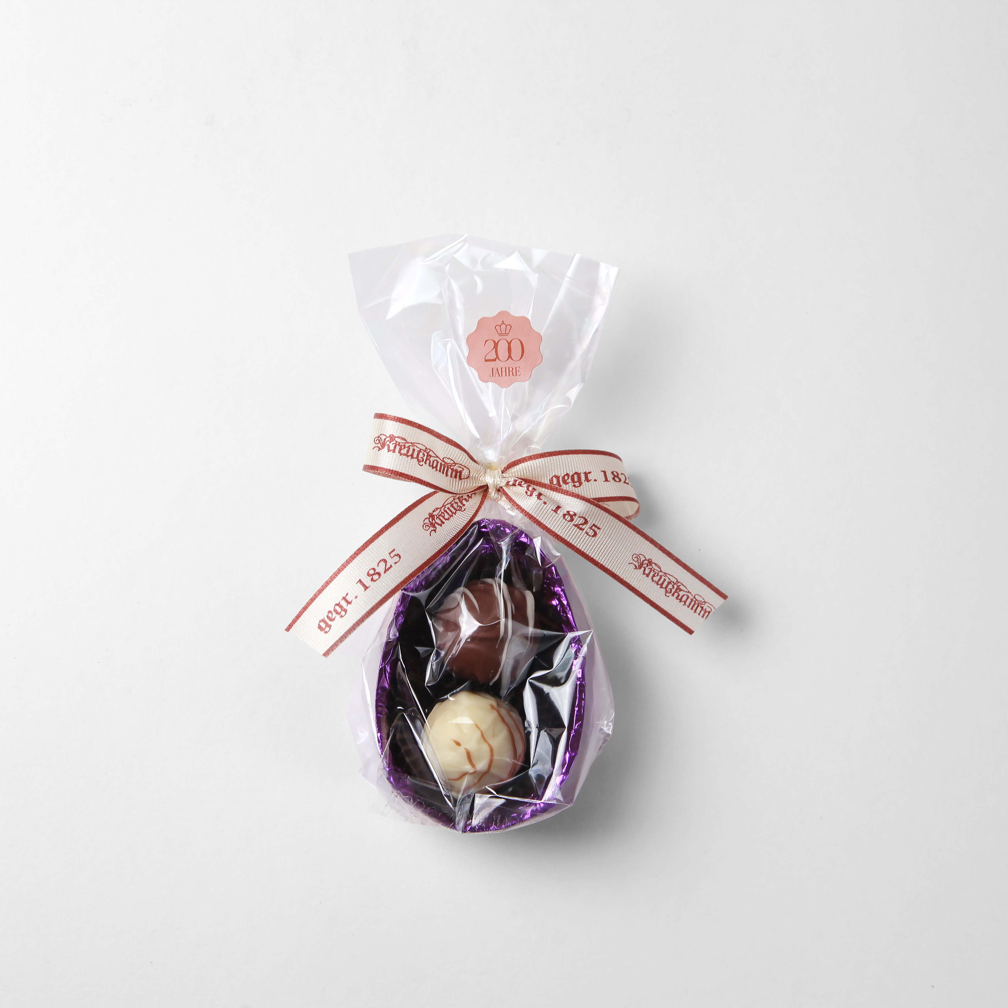Halbes Schokoladen-Ei mit Pralinen gefüllt 40 g (alkoholfrei)